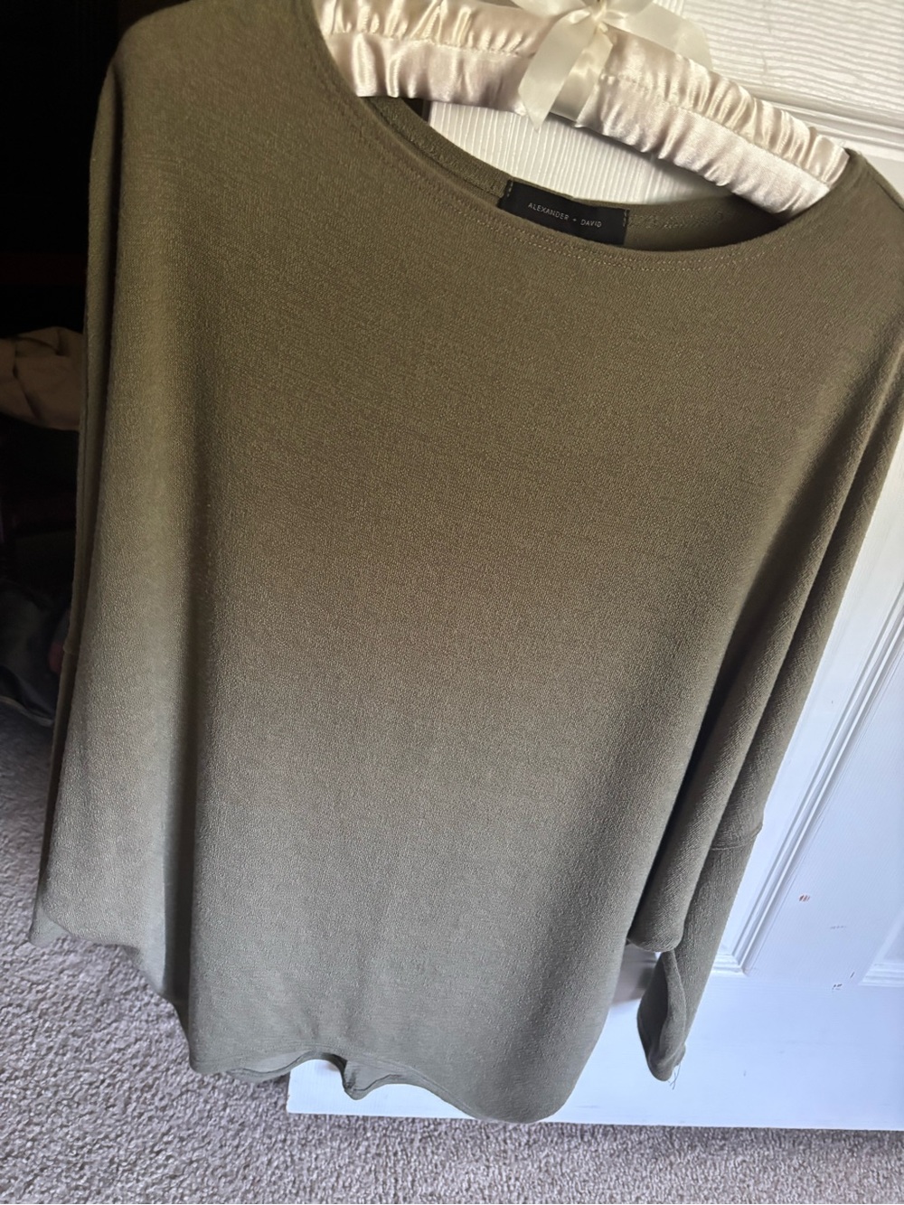 Women’s Olive Green Boatneck Top- size Large